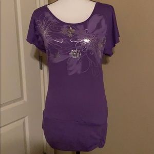 Elegant Purple Top with Metallic Design